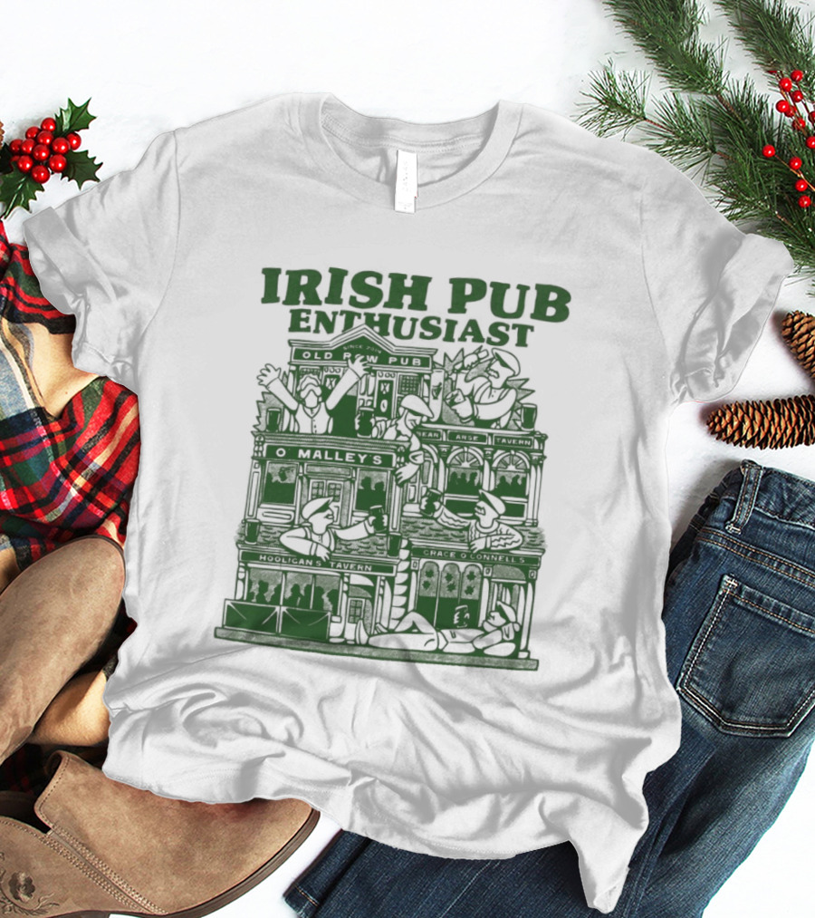 Irish Pub Enthusiast Traditional Architecture Menswear T-Shirt