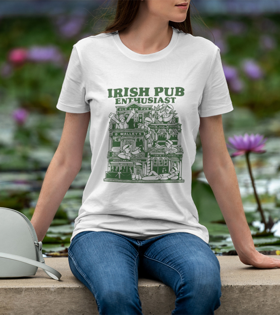 Irish Pub Enthusiast Traditional Architecture Menswear T-Shirt