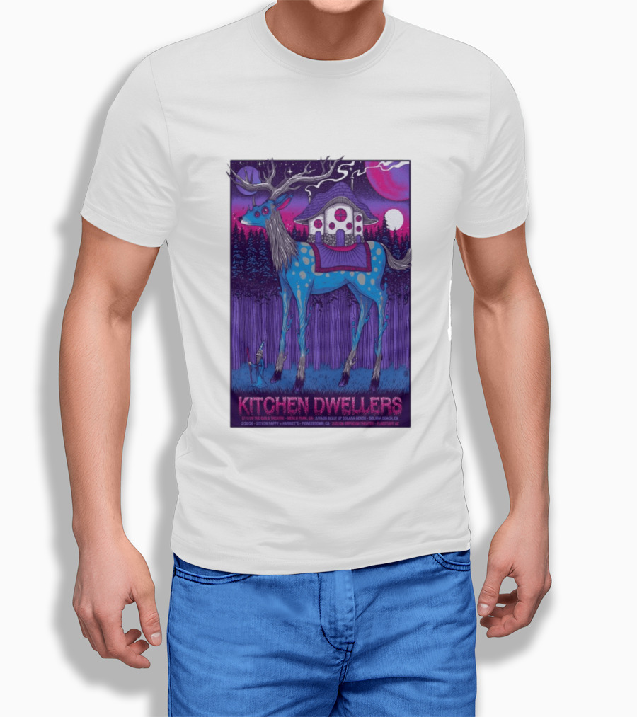 Kitchen Dwellers California Tour February 2026 Mystic Deer T-Shirt