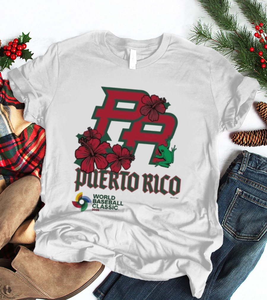 Puerto Rico 2026 World Baseball Classic Hibiscus Coqui T-Shirt
