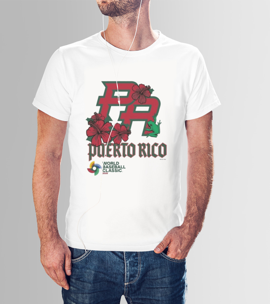 Puerto Rico 2026 World Baseball Classic Hibiscus Coqui T-Shirt