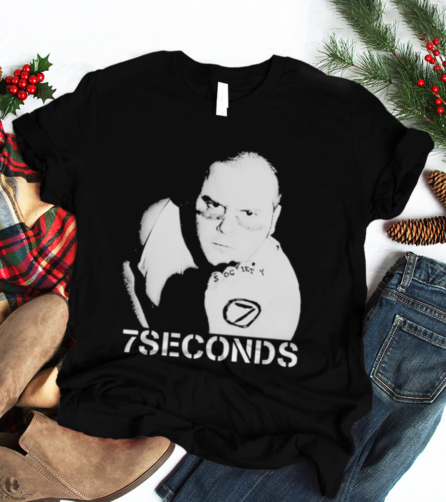 7 Seconds Society SBG White Text Fighter Pose T-Shirt