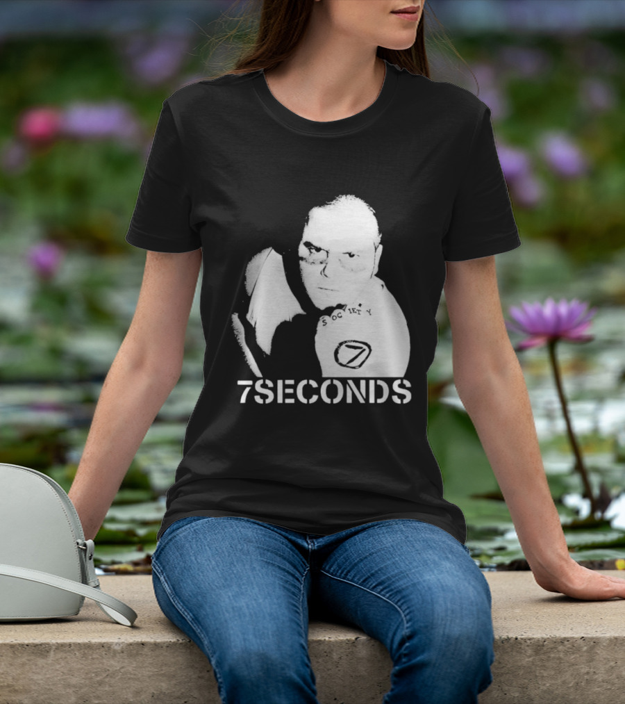7 Seconds Society SBG White Text Fighter Pose T-Shirt