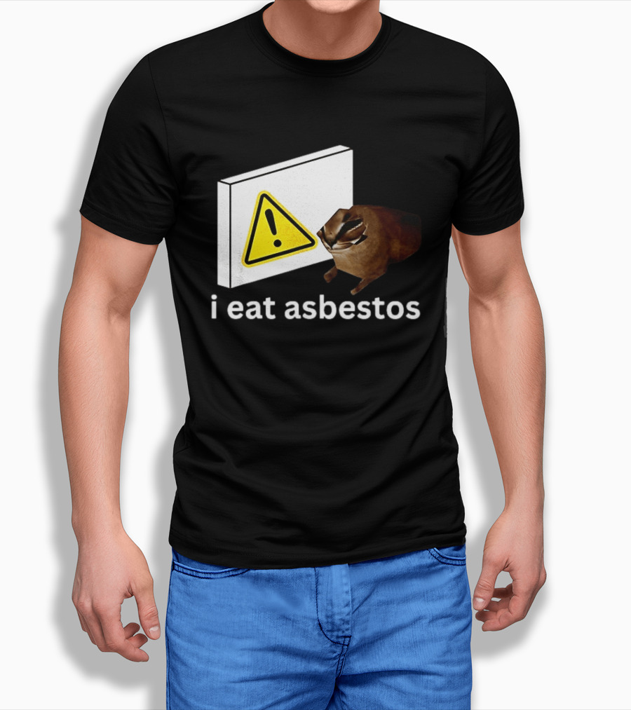 I Eat Asbestos Warning Sign Cat T-Shirt
