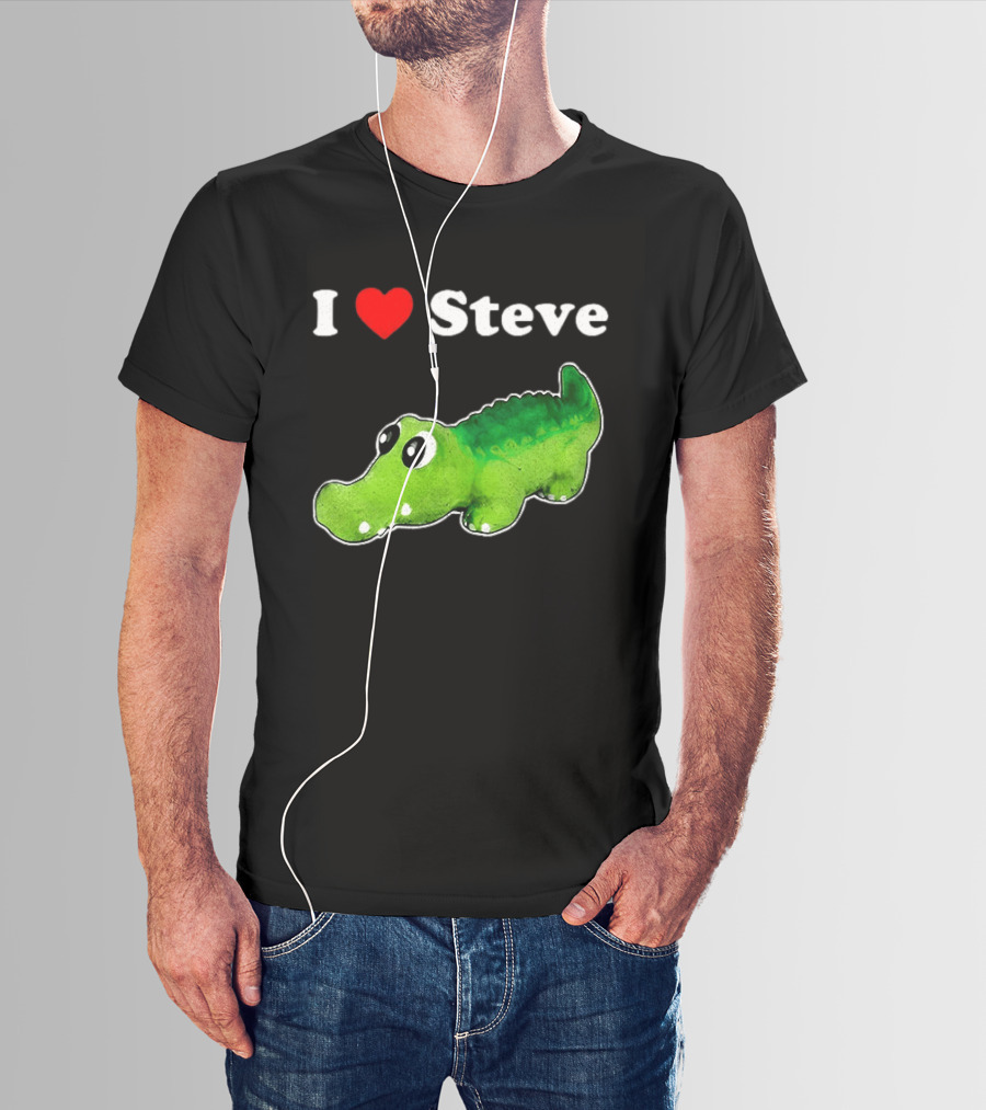 I Love Steve Cute Green Cartoon Gator T-Shirt