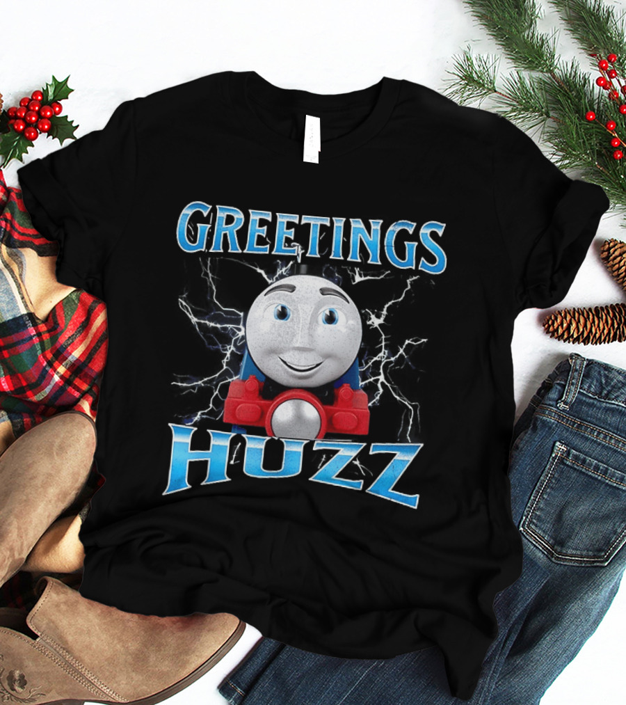 Greetings Huzz Thomas Train Face Expressive T-Shirt
