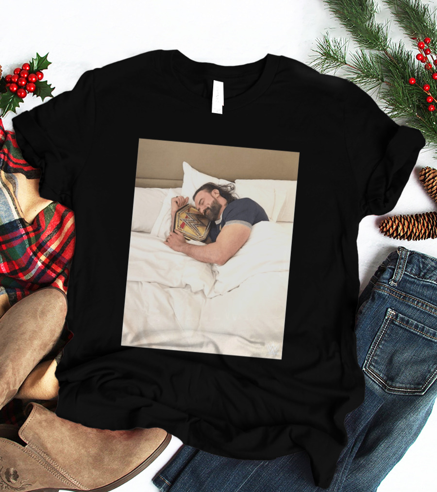 Drew McIntyre WWE Champion Sleeping Image T-Shirt