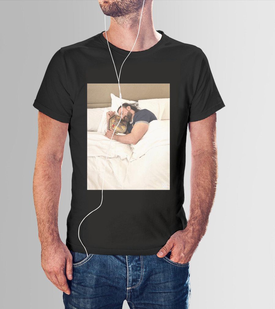 Drew McIntyre WWE Champion Sleeping Image T-Shirt