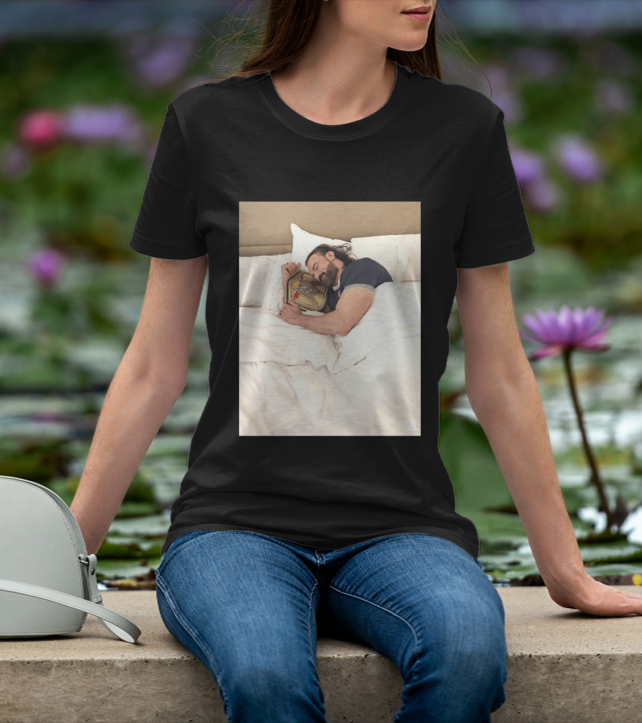 Drew McIntyre WWE Champion Sleeping Image T-Shirt