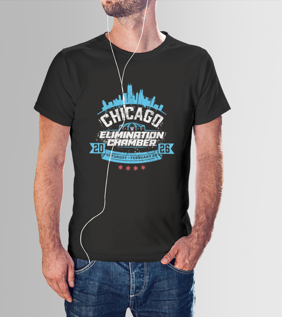 Elimination Chamber 2026 Chicago February 28 Event WWE Tribute Skyline T-Shirt