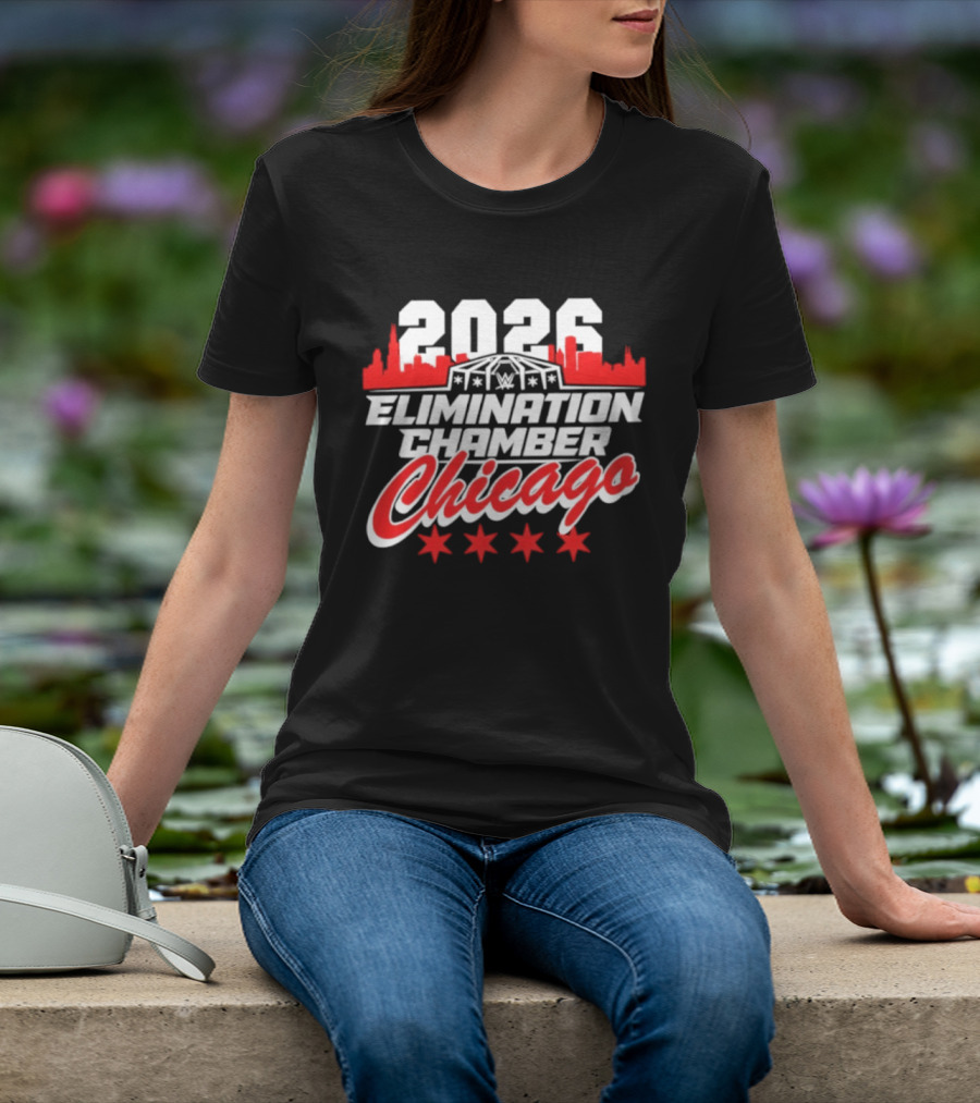 2026 Elimination Chamber Chicago Event Skyline Four Stars T-Shirt