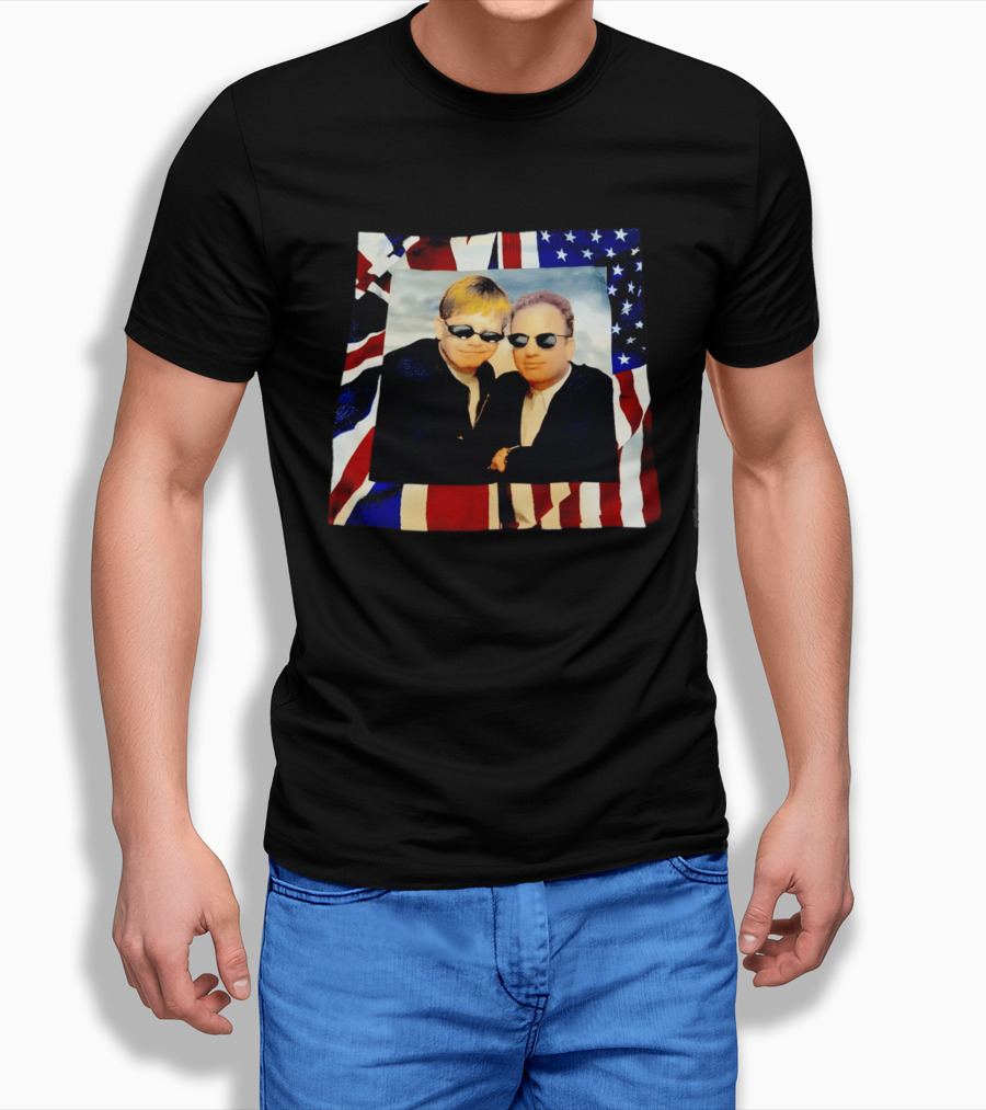 Elton John Billy Joel 1994 Tour American Flag T-Shirt