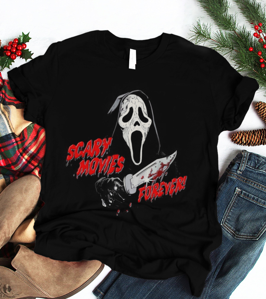 Ghostface Scary Movies Forever Knife Scream T-Shirt