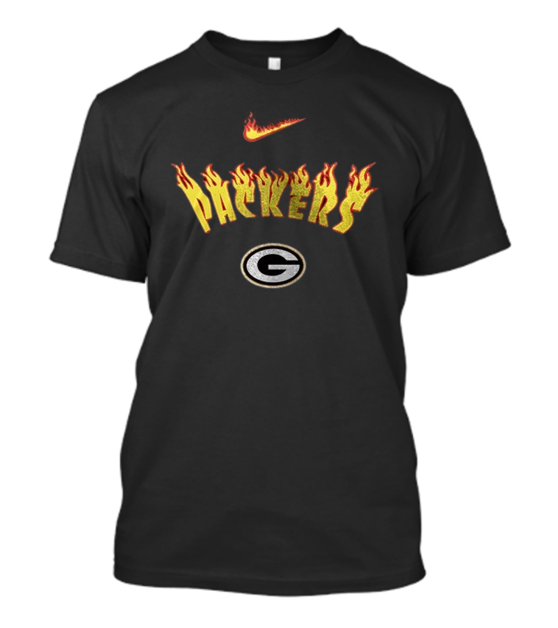 Green Bay Packers Firewave Go Pack Go Nike Logo Helmet T-Shirt