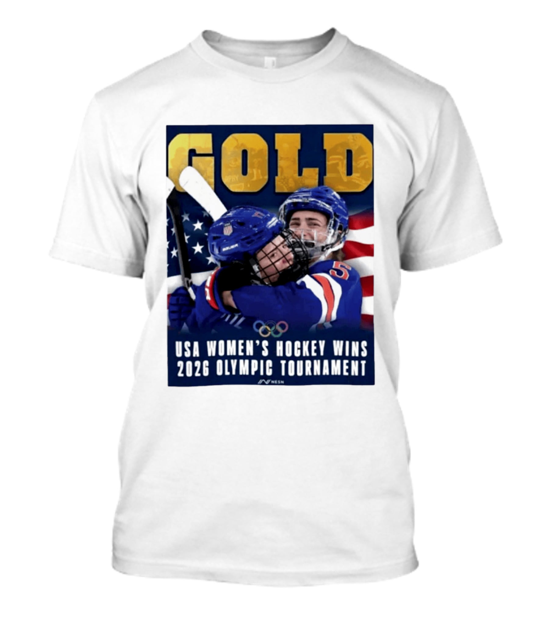 Gold USA Women's Hockey Victory 2026 Olympic Champions T-Shirt
