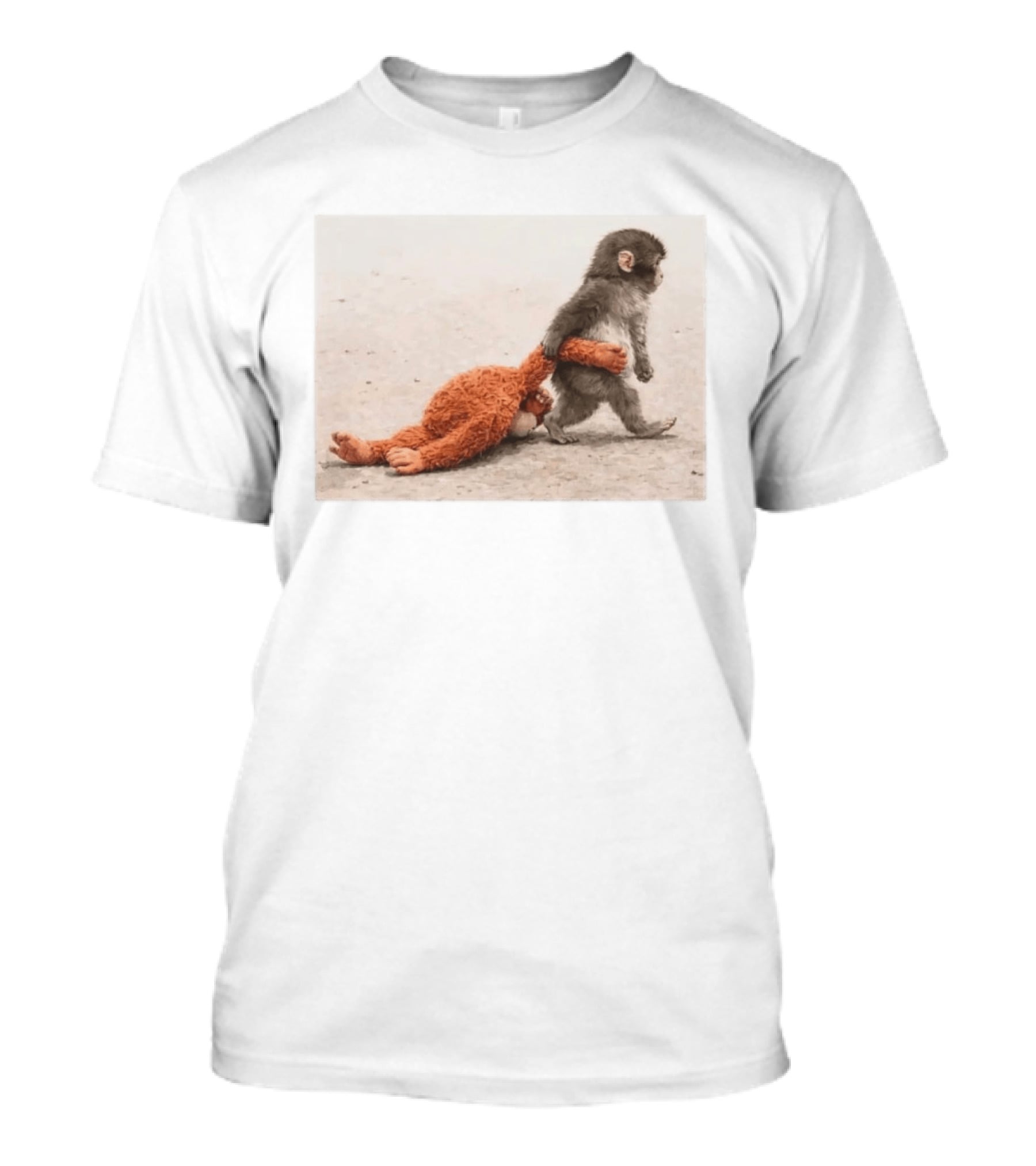 Punch The Monkey Carrying Stuffed Toy Monkey T-Shirt