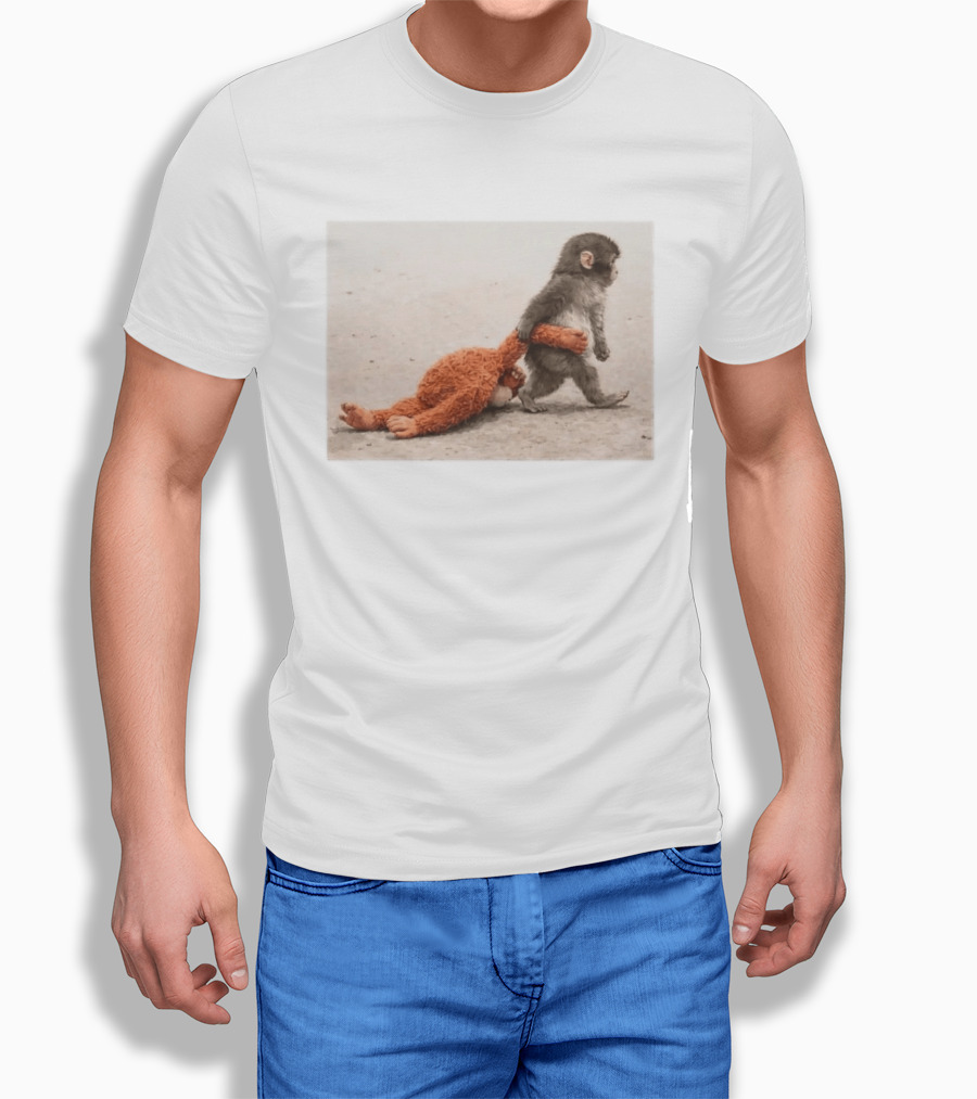 Punch The Monkey Carrying Stuffed Toy Monkey T-Shirt