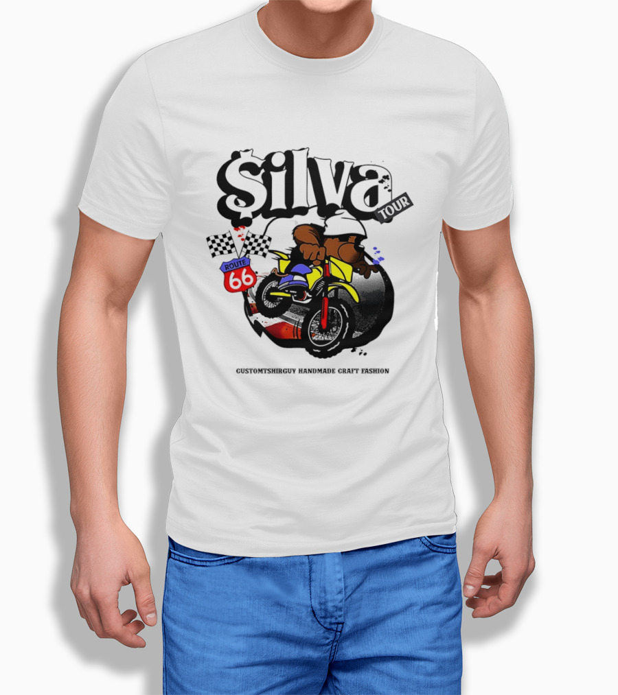 Silva Tour Motorbike Route Customtshirguy Handmade Craft Fashion T-Shirt