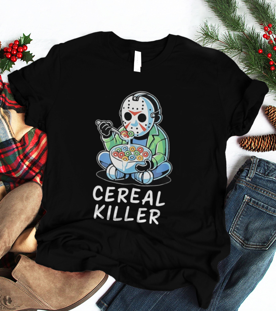 Jason Voorhees Eating Cereal Cereal Killer T-Shirt