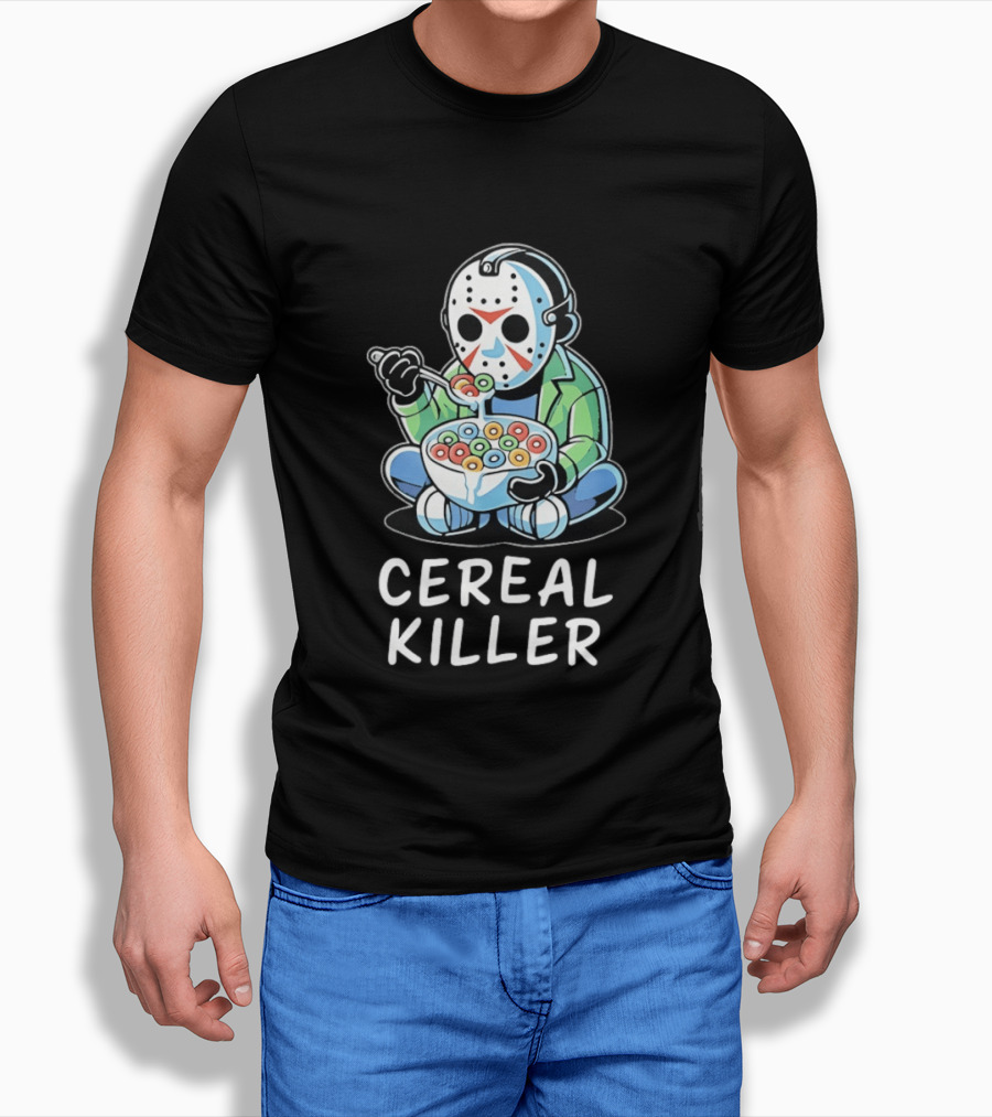 Jason Voorhees Eating Cereal Cereal Killer T-Shirt