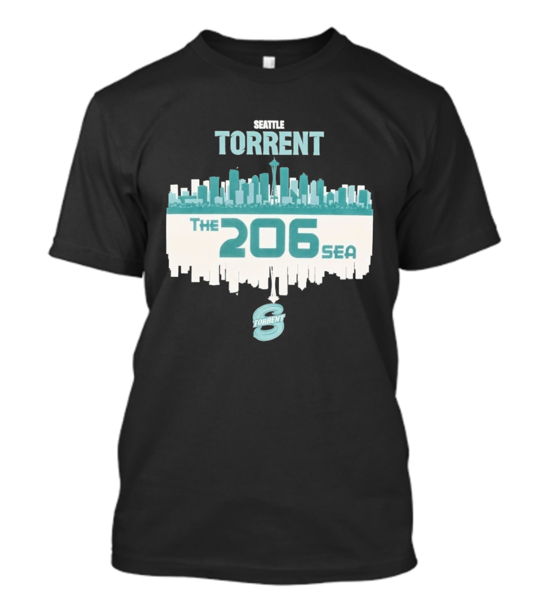 The 206 Sea Seattle Torrent Hockey City Skyline T-Shirt
