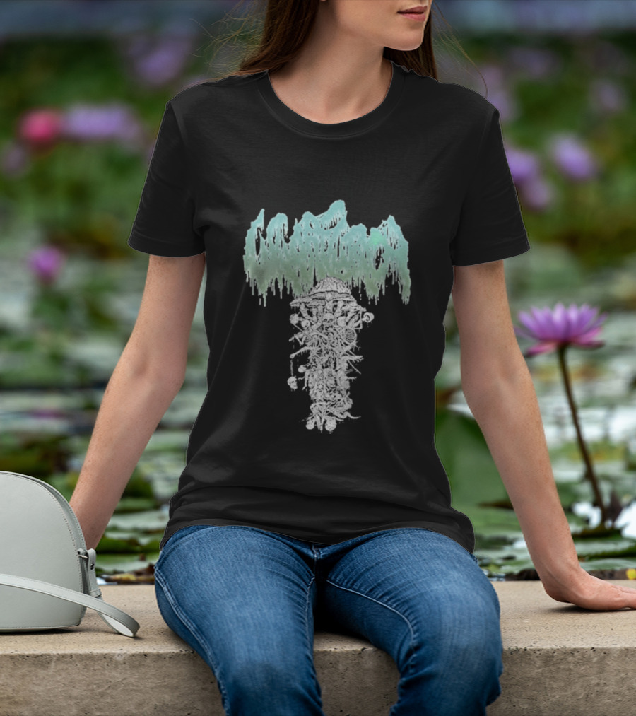 Wharflurch Shroomdeathflurch Forest Monster Green Drip T-Shirt