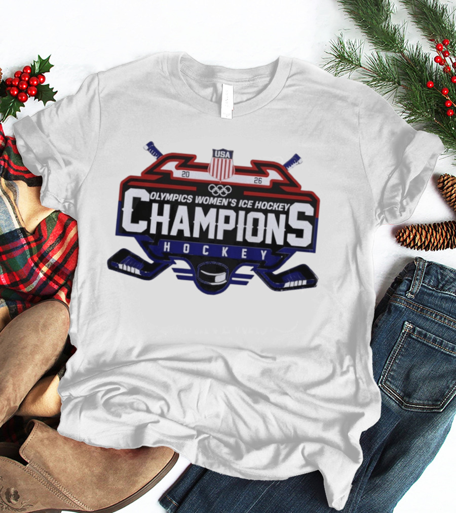 USA 2026 Olympics Women's Ice Hockey Champions Hockey T-Shirt