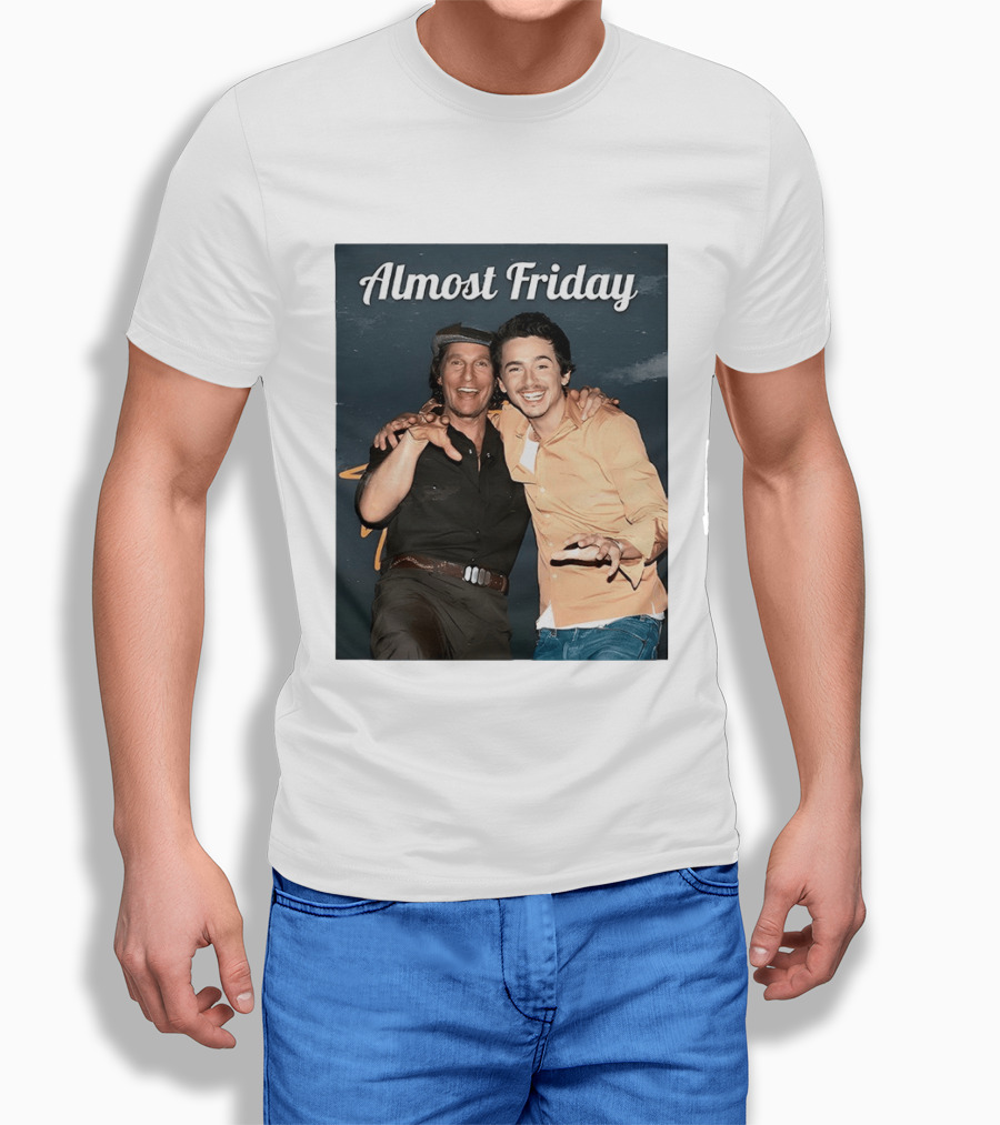Almost Friday Chalamet McConaughey Smiling Duo T-Shirt