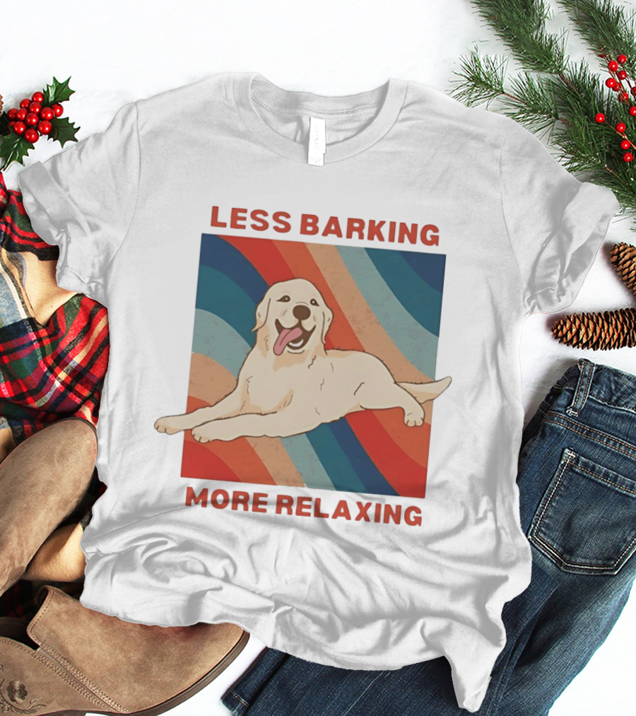 Less Barking More Relaxing Golden Retriever Retro Vibes T-Shirt