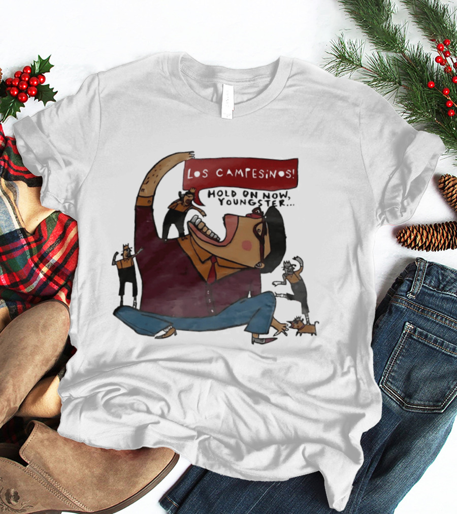Los Campesinos Hold On Now Youngster Illustrated Characters In Motion T-Shirt