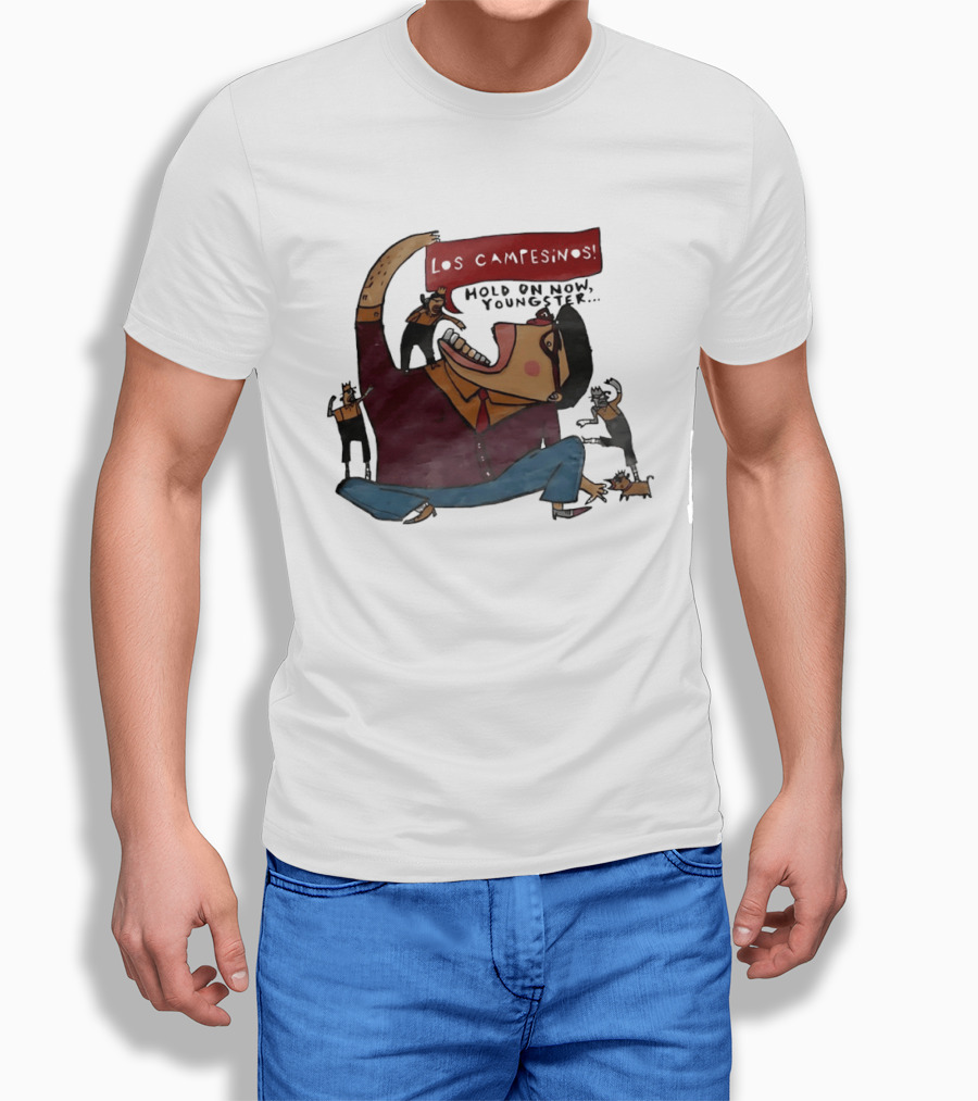 Los Campesinos Hold On Now Youngster Illustrated Characters In Motion T-Shirt