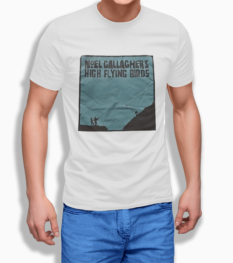 Noel Gallagher's High Flying Birds Album Cover Silhouette Cliff Scene T-Shirt