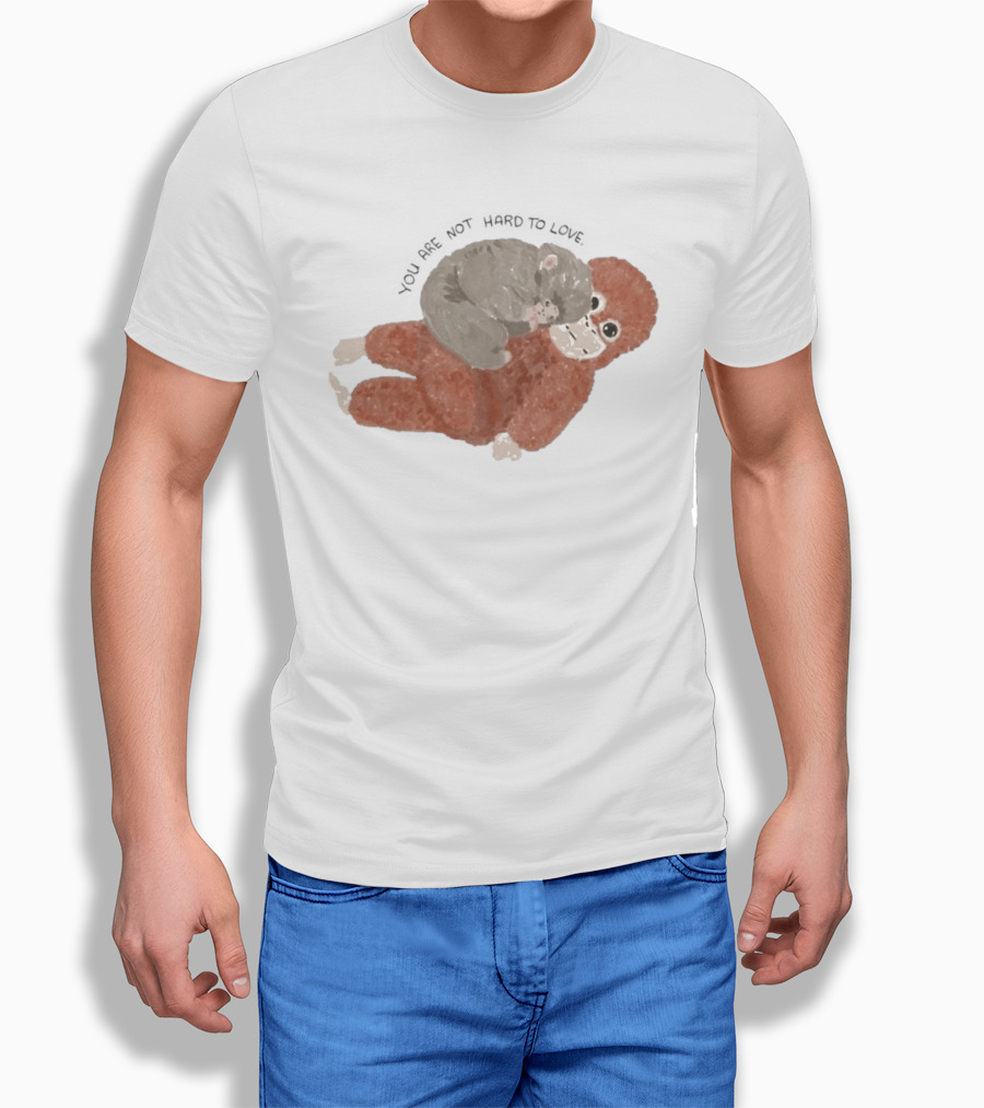 You Are Not Hard To Love Punch Monkey Hugging Cuddly Scene T-Shirt