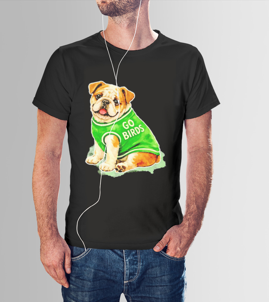 Briish Bulldog Go Birds Phillygoat Passyunk Avenue Green Jersey T-Shirt