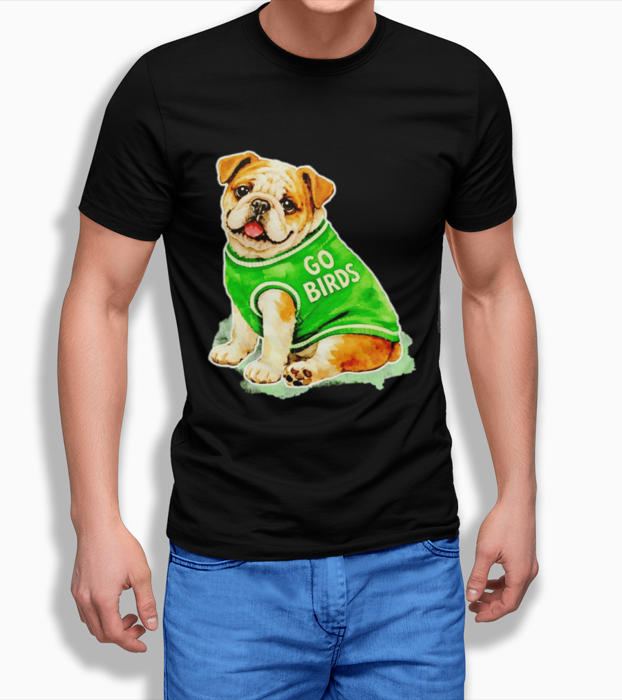 Briish Bulldog Go Birds Phillygoat Passyunk Avenue Green Jersey T-Shirt