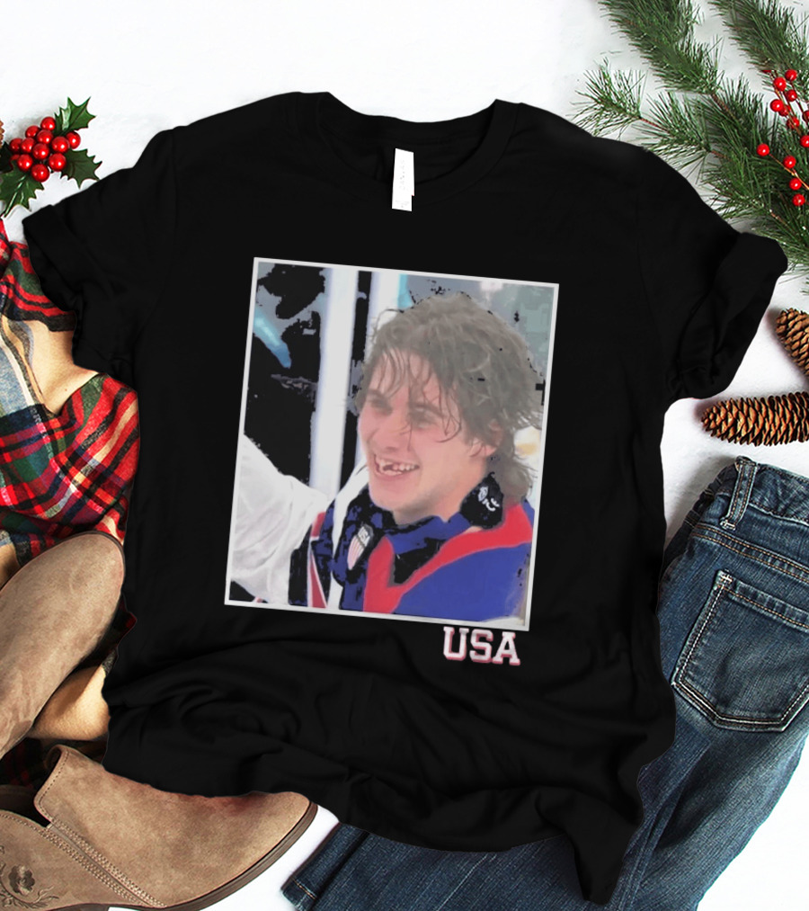 USA Hockey Jack Hughes Overtime Winner Celebration Moment T-Shirt