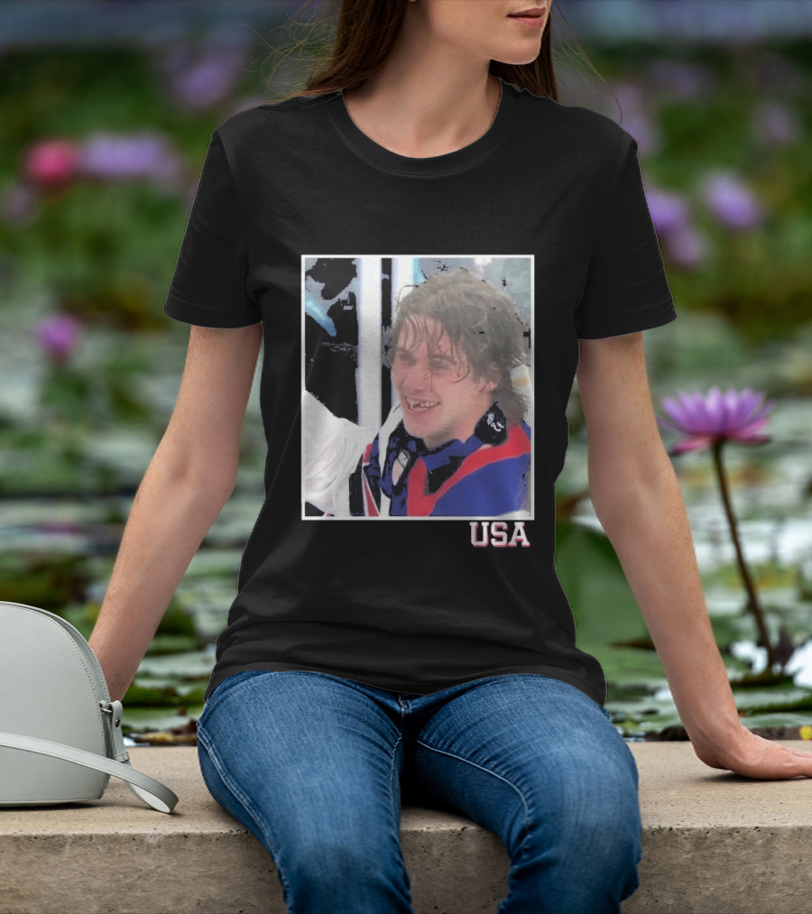 USA Hockey Jack Hughes Overtime Winner Celebration Moment T-Shirt