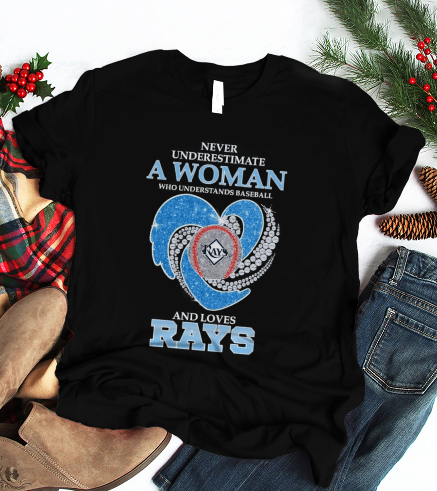 Underestimate A Woman Who Loves Rays T-Shirt