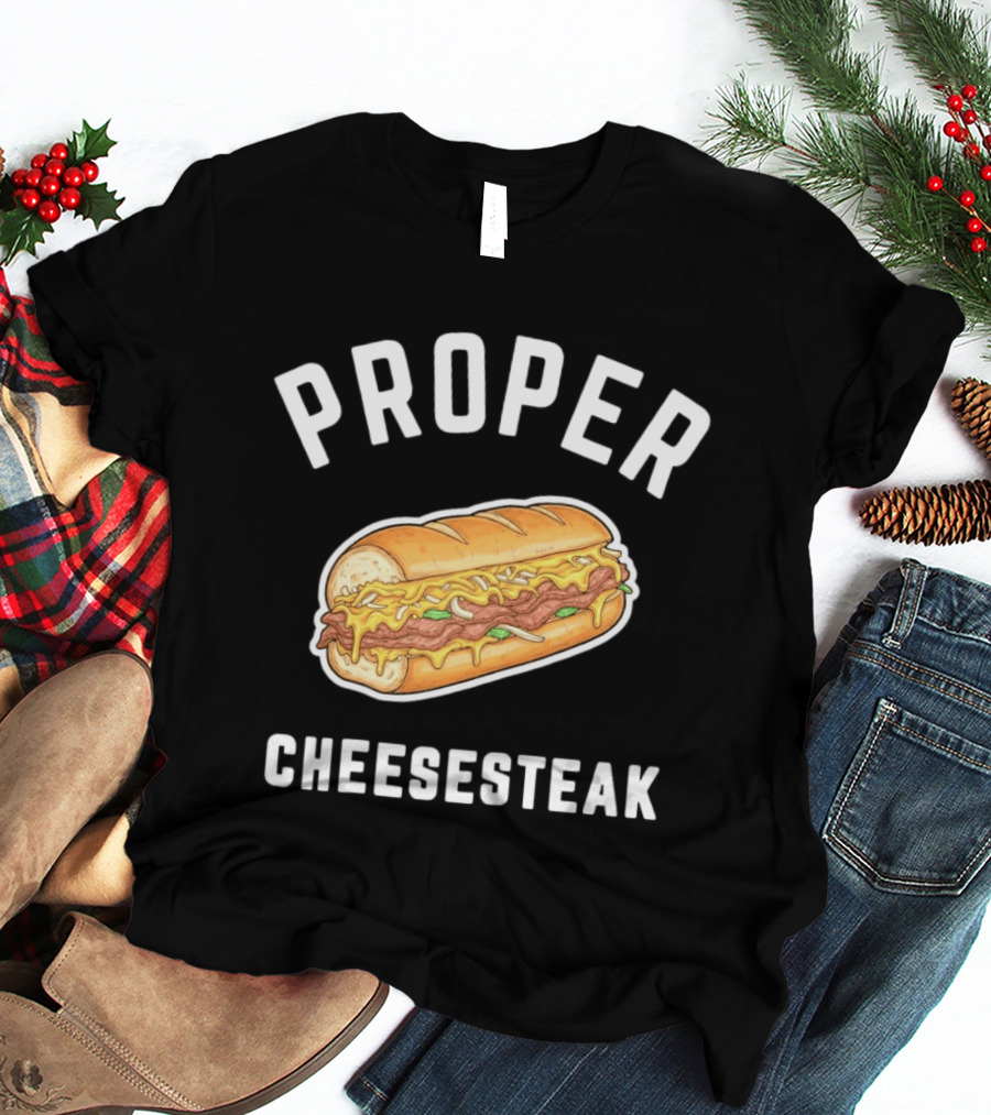 Proper Cheesesteak Sandwich Illustration With Cheese And Onions T-Shirt