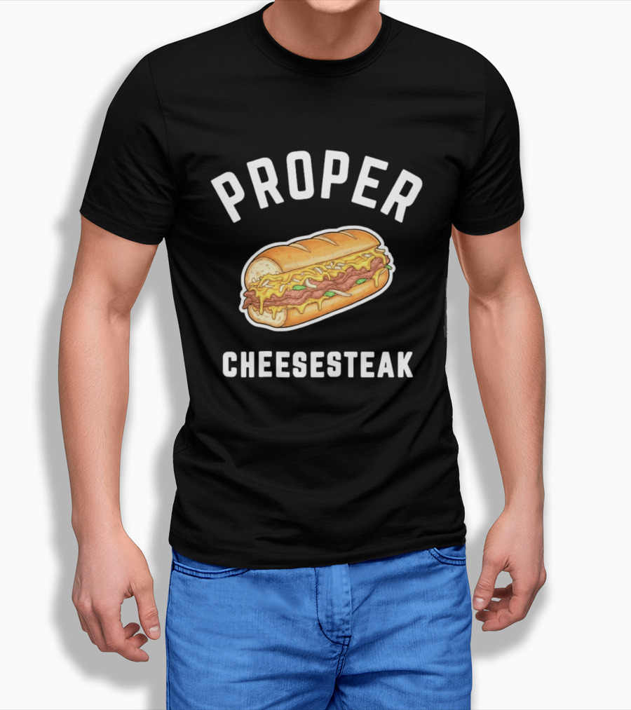 Proper Cheesesteak Sandwich Illustration With Cheese And Onions T-Shirt