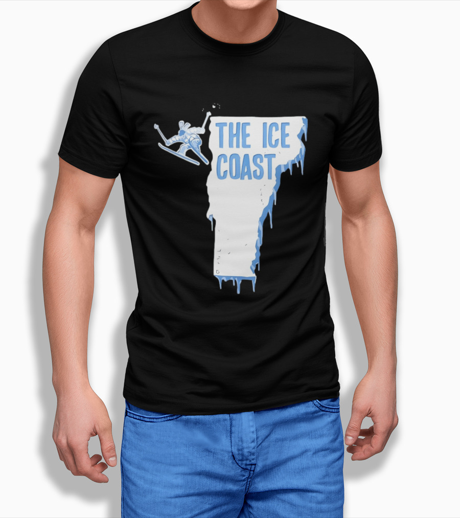 Vermont The Ice Coast Skiing Adventure Map T-Shirt