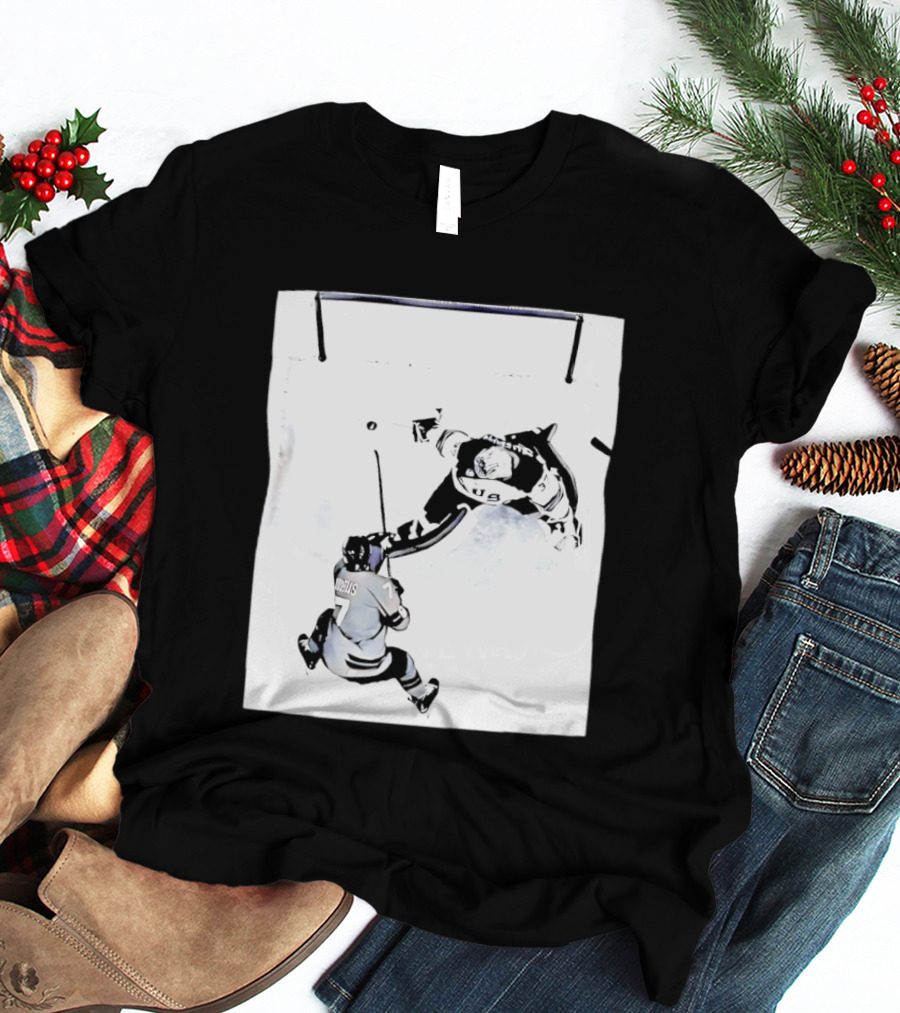 Connor Hellebuyck USA Olympic Gold Medal Win Hockey Action T-Shirt