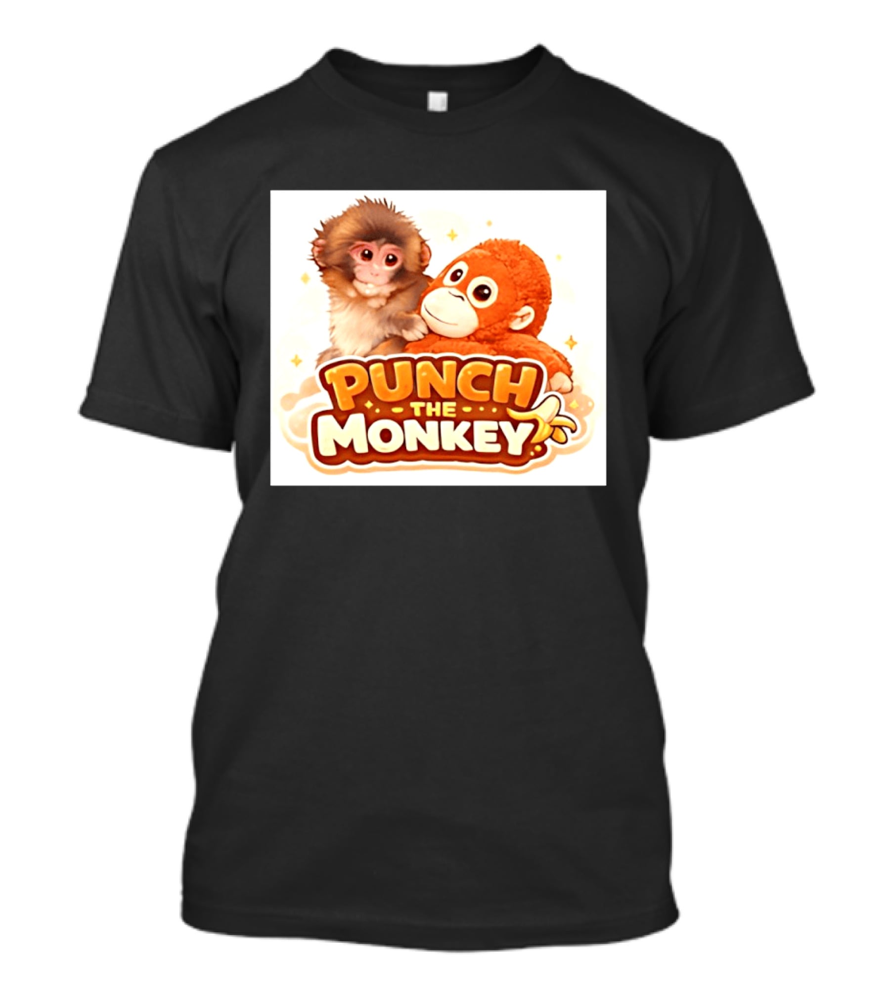 Punch The Monkey Hugging Stuffed Toy Monkey T-Shirt