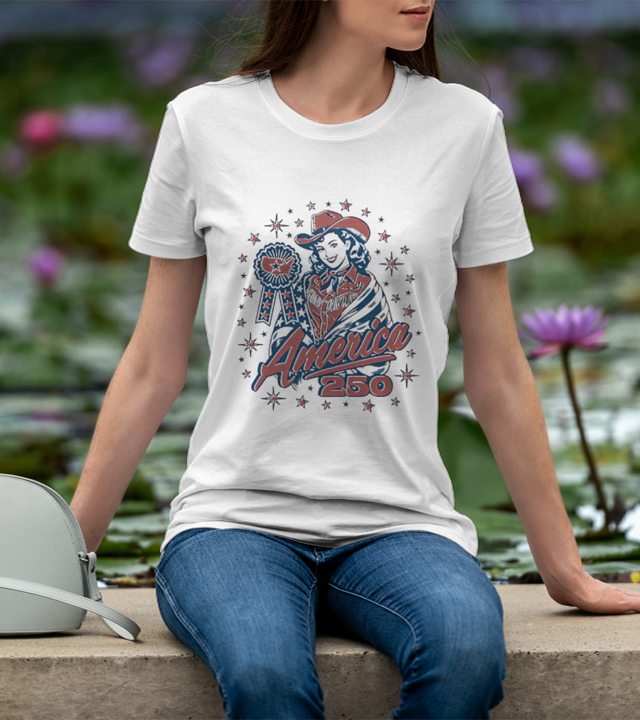 America 250 Western Cowgirl Stars T-Shirt