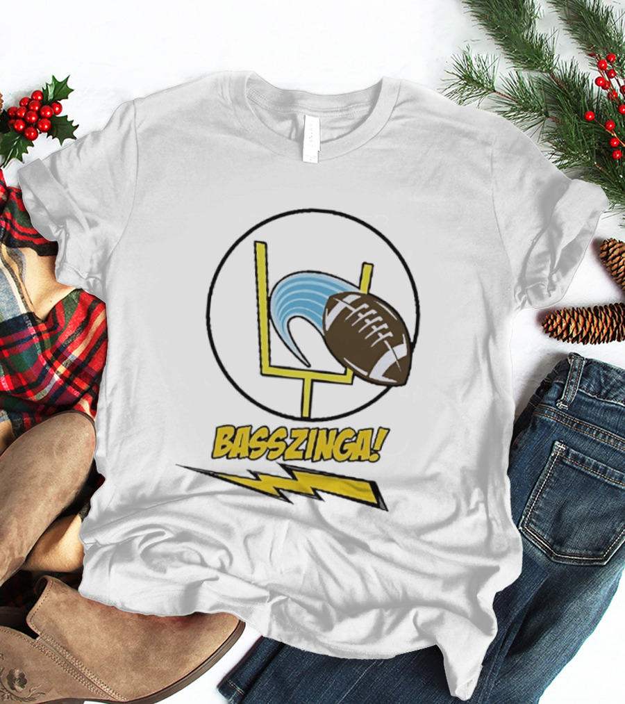 Basszinga Football Wave Goalpost Lightning T-Shirt