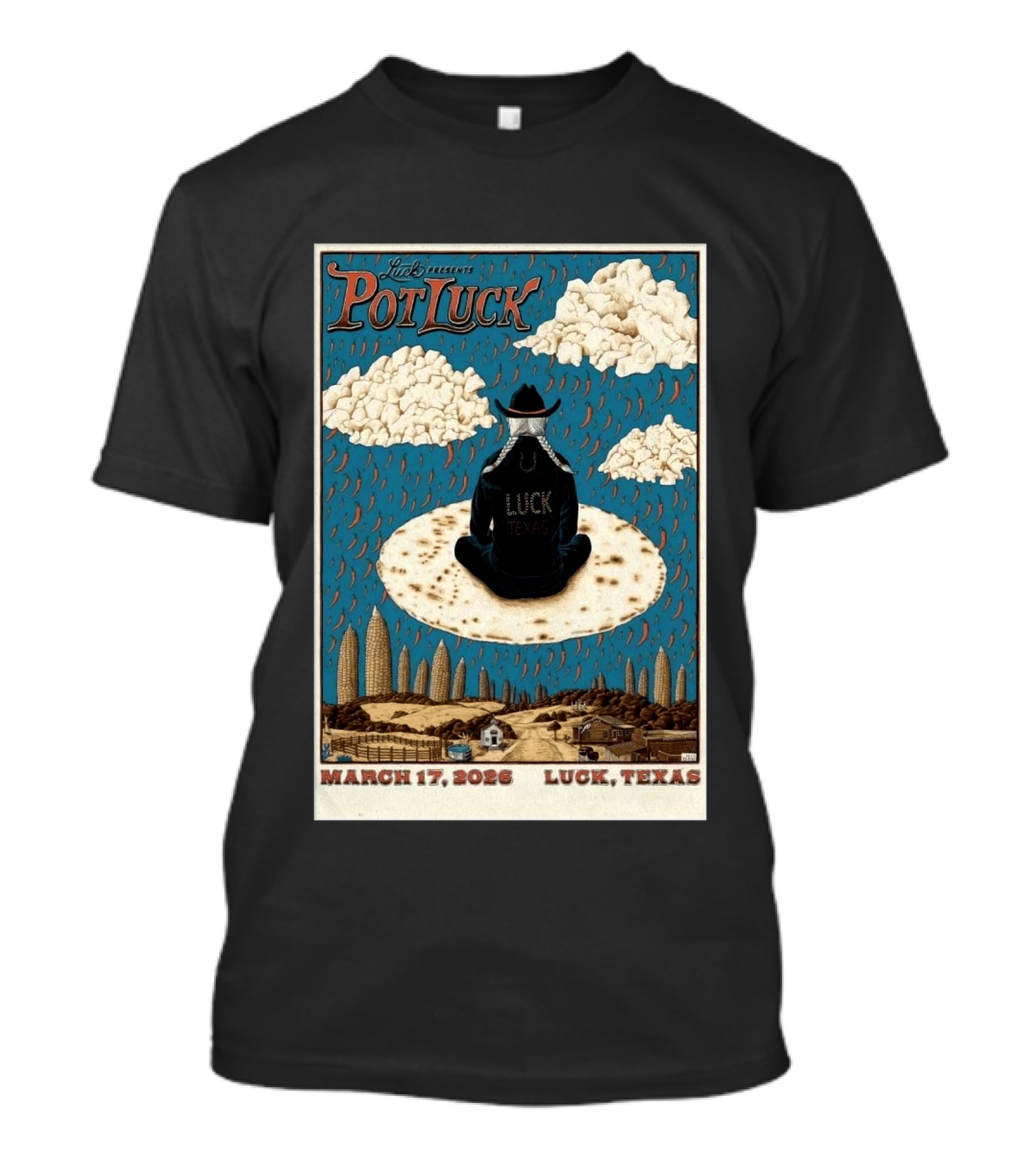 Luck Presents Pot Luck March 17 2026 Luck Texas T-Shirt