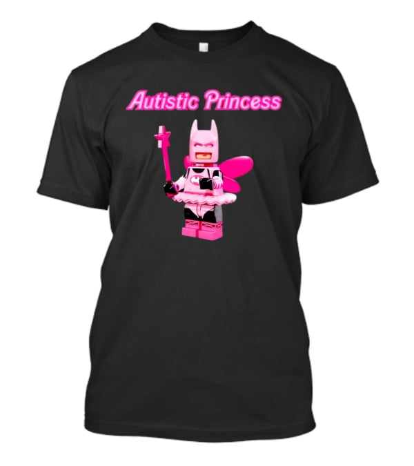 Autistic Princess Pink Batman Figurine With Fairy Wings And Wand T-Shirt