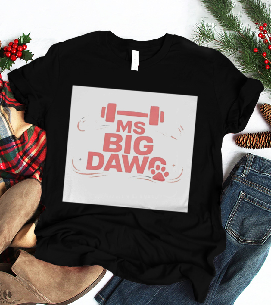 MS Big Dawg Weightlifting Paw Print Fitness T-Shirt