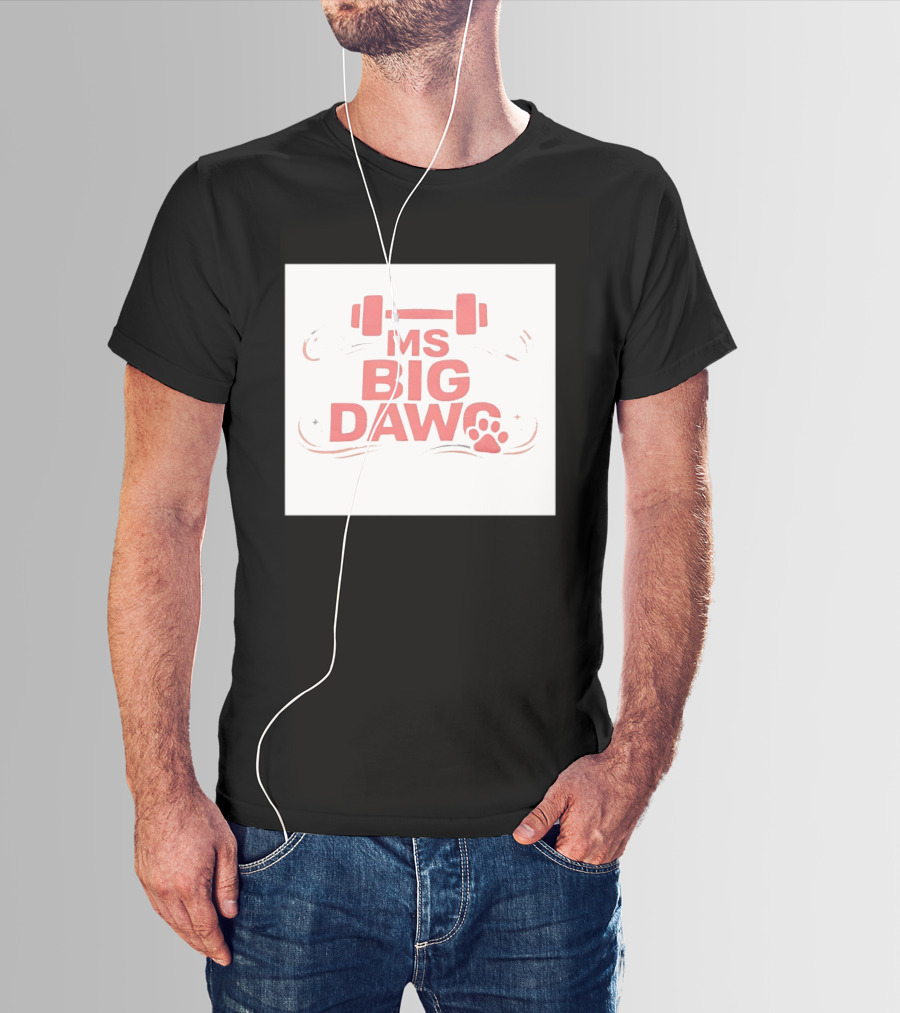MS Big Dawg Weightlifting Paw Print Fitness T-Shirt