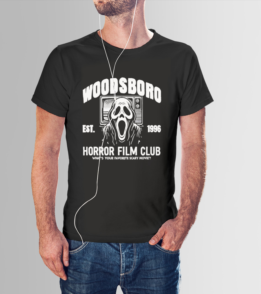Woodsboro Ghostface Horror Film Club Est 1996 What's Your Favorite Scary Movie T-Shirt